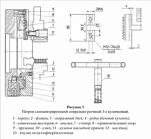 Патрон токарный 3х-кулачковый d250 №3-250.36.30 БелТАПАЗ